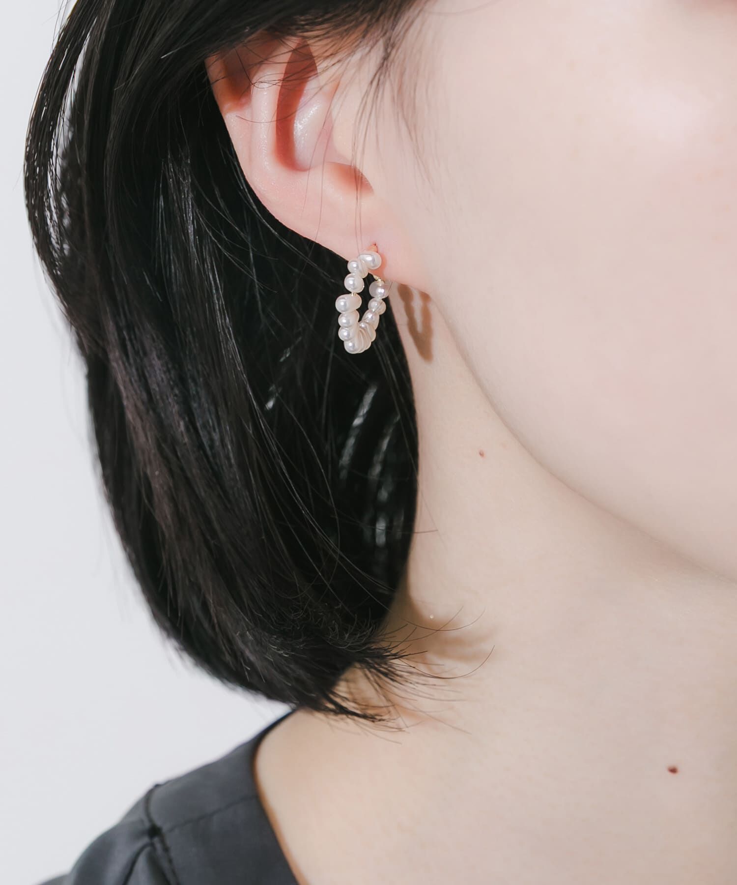 SMELLY「ツブツブパールフープピアス」|ピアス|