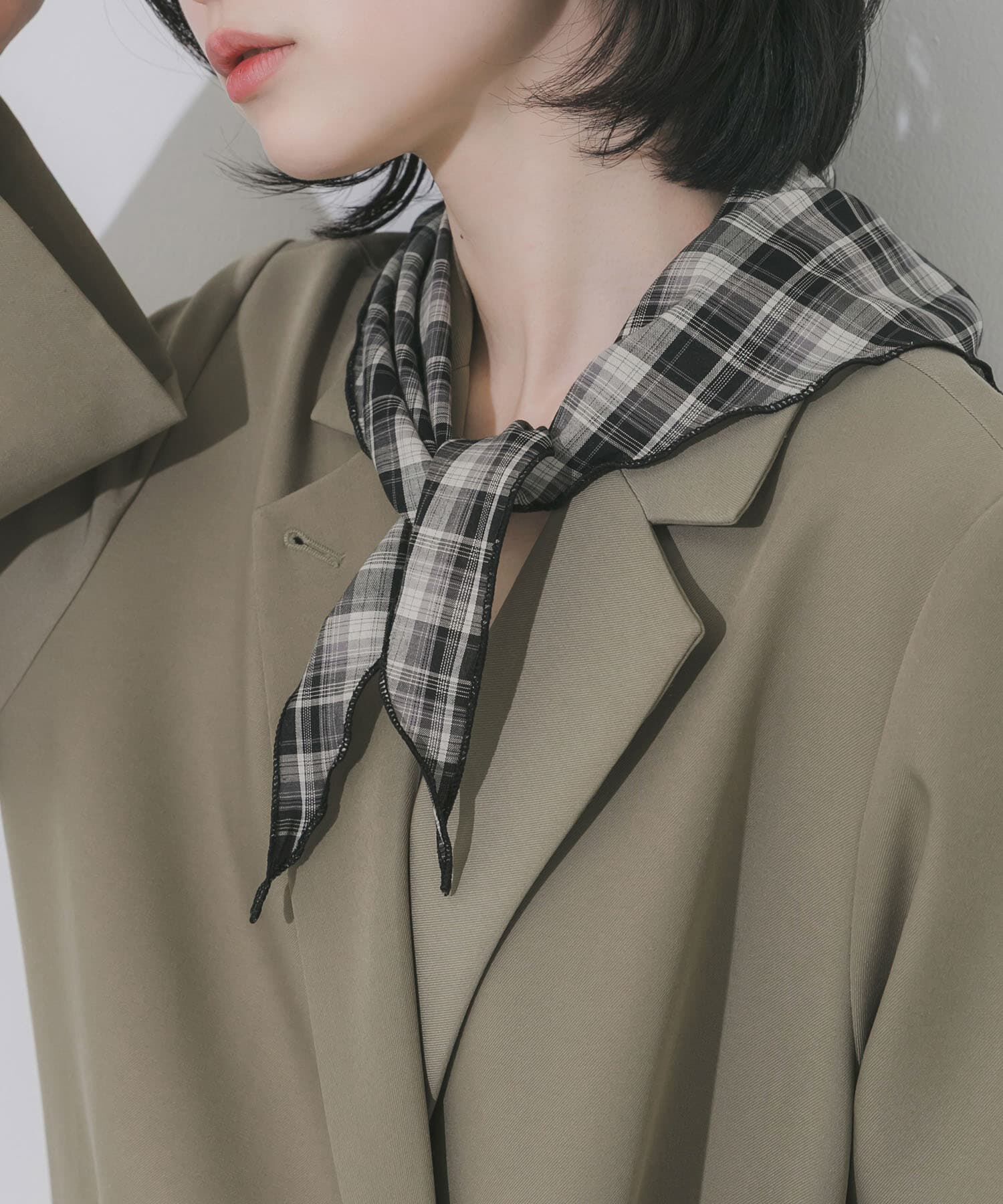 SMELLY「チェックサンカクスカーフ」|バンダナ・スカーフ|