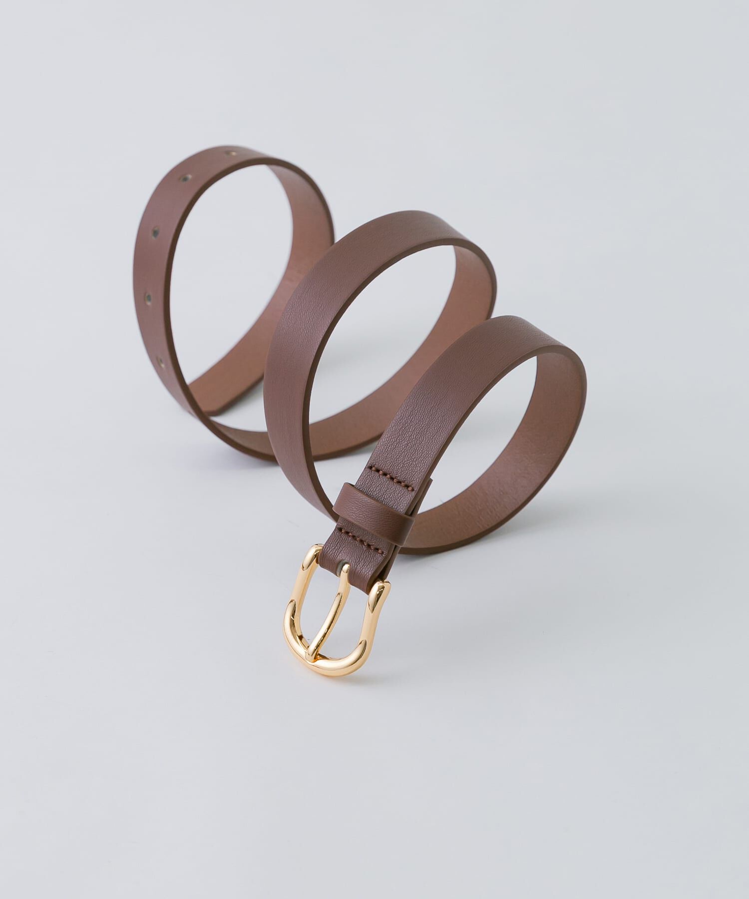 SMELLY「プレーンバックルベルト」|ベルト|ブラウン