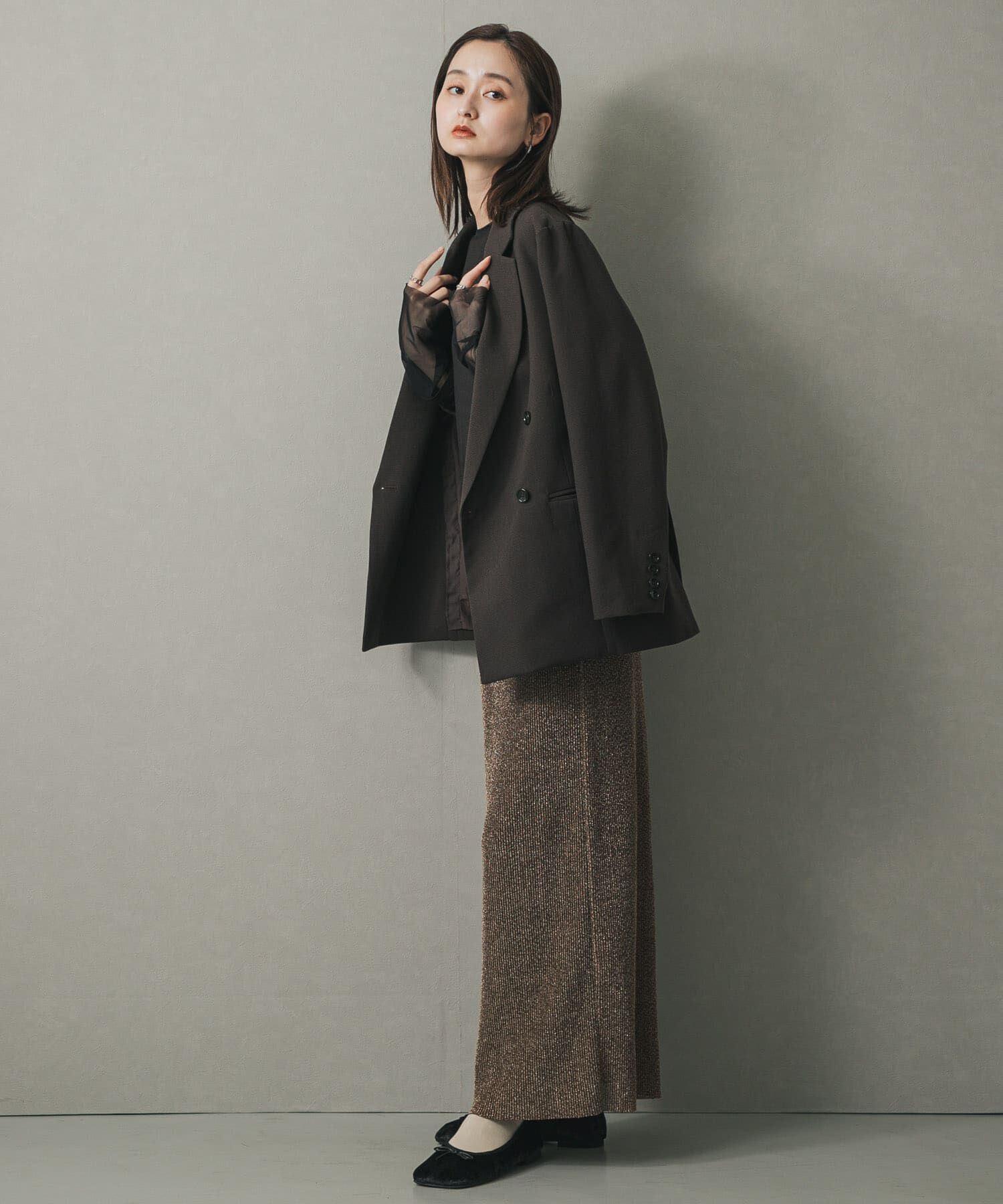 SENSE OF PLACE by URBAN RESEARCH「ベロアスクエアフラットシューズ」|バレエシューズ|