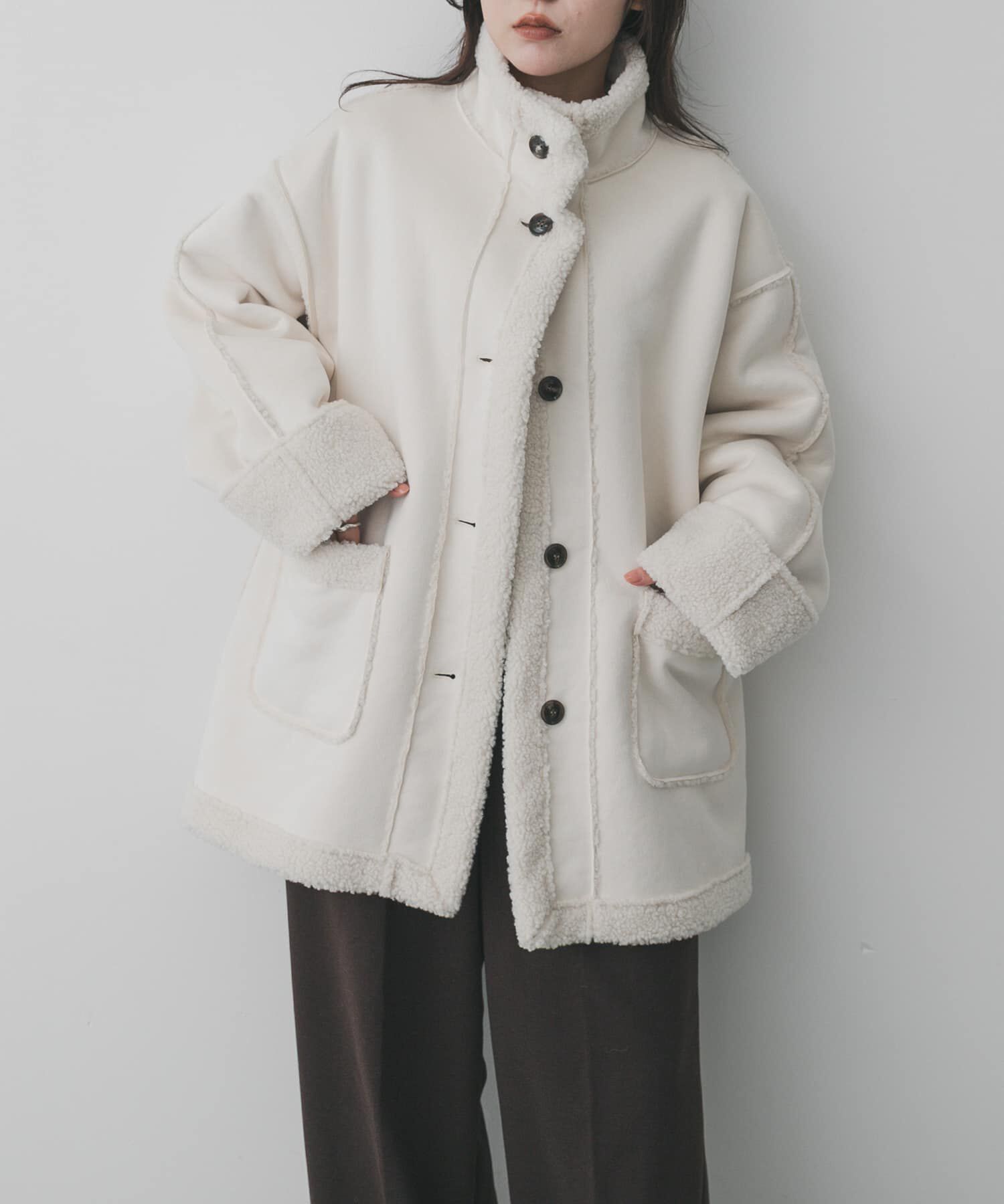 SENSE OF PLACE by URBAN RESEARCH「フェイクムートンスタンドジャケット」|その他|アイボリー