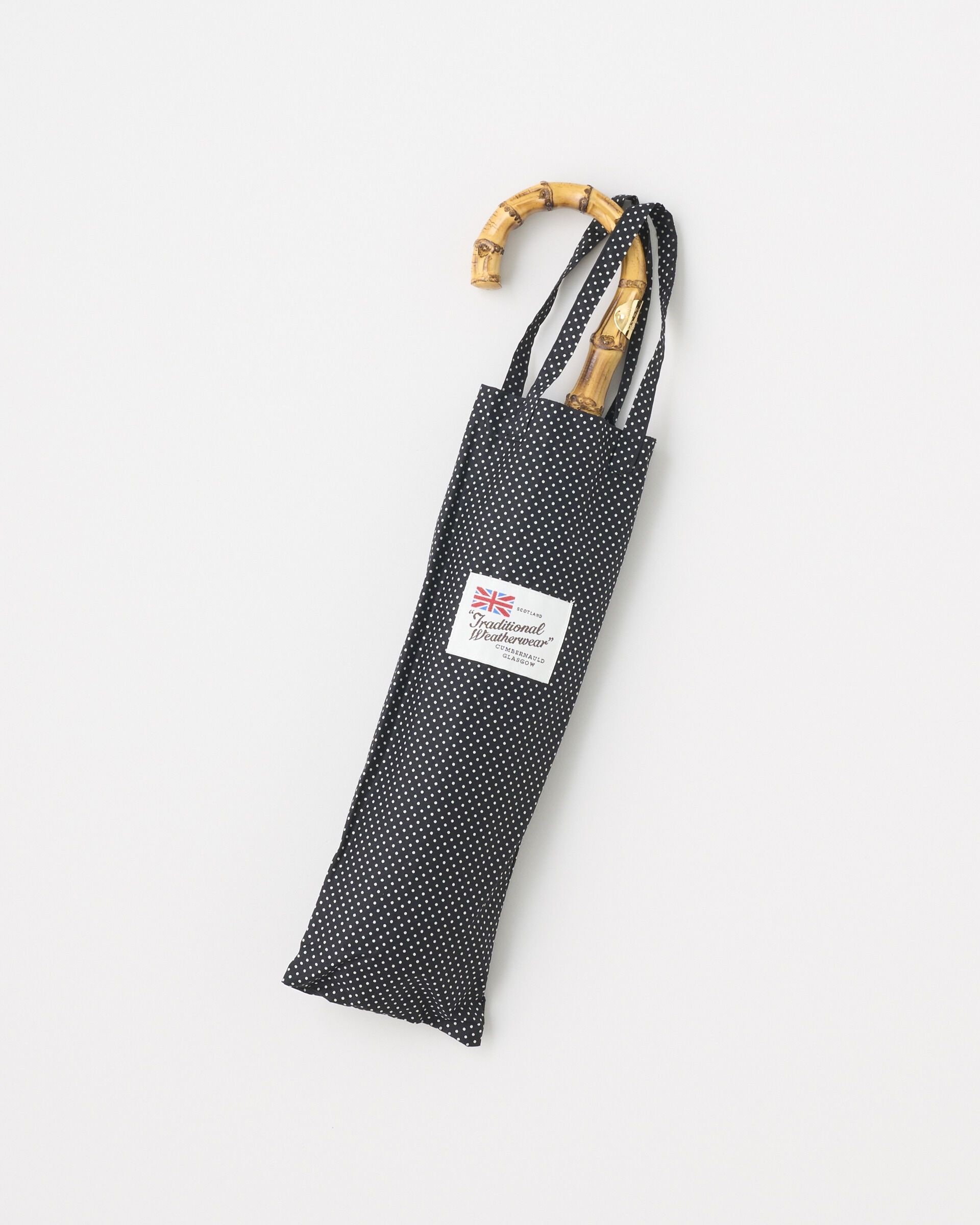 Traditional Weatherwear「FOLDING BAMBOO」|傘|ﾌﾞﾗｯｸ&times;ﾎﾜｲﾄ