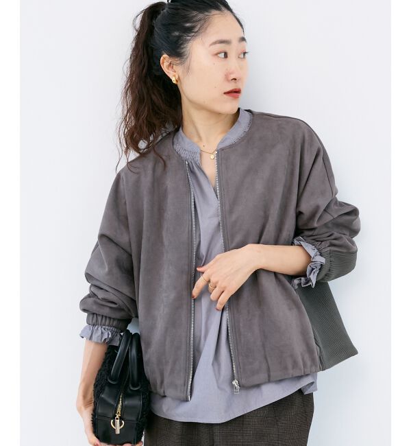  「異素材ボリュームスリーブブルゾン」|ブルゾン・スタジャン|