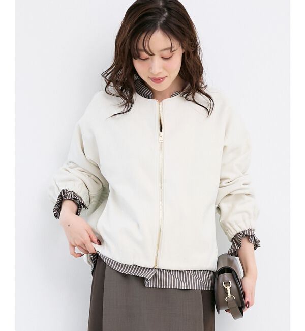  「異素材ボリュームスリーブブルゾン」|ブルゾン・スタジャン|