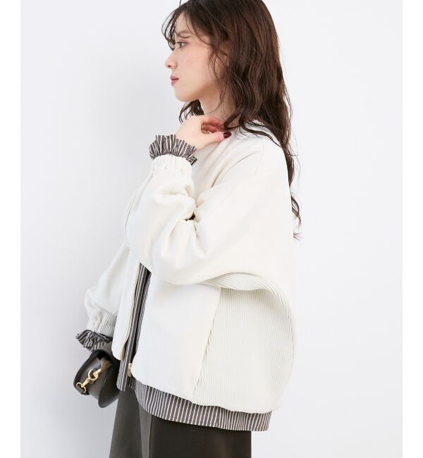  「異素材ボリュームスリーブブルゾン」|ブルゾン・スタジャン|