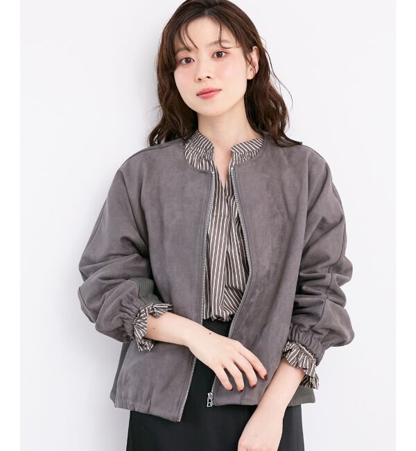  「異素材ボリュームスリーブブルゾン」|ブルゾン・スタジャン|