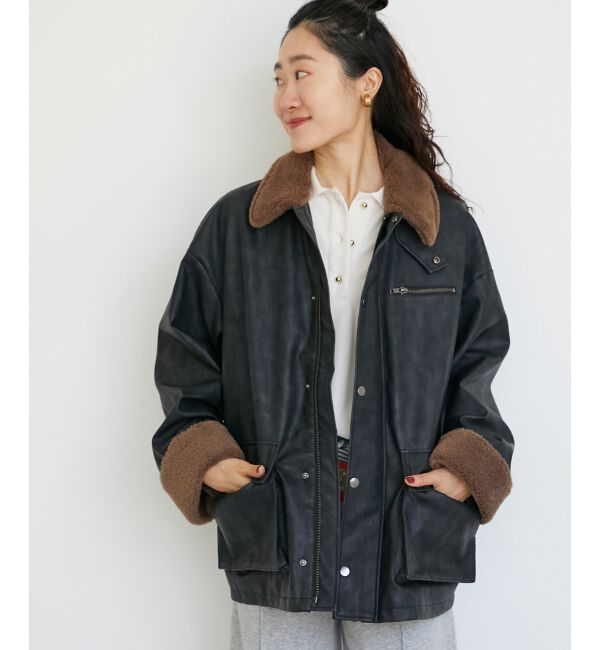  「《WEB限定アイテム》ヴィンテージライクボアカラーブルゾン」|ブルゾン・スタジャン|