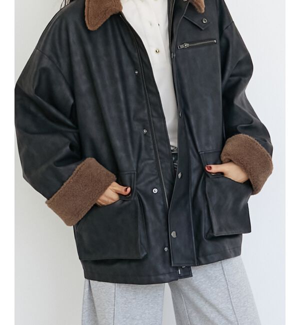  「《WEB限定アイテム》ヴィンテージライクボアカラーブルゾン」|ブルゾン・スタジャン|