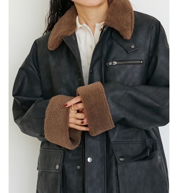  「《WEB限定アイテム》ヴィンテージライクボアカラーブルゾン」|ブルゾン・スタジャン|