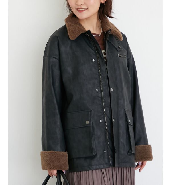  「《WEB限定アイテム》ヴィンテージライクボアカラーブルゾン」|ブルゾン・スタジャン|