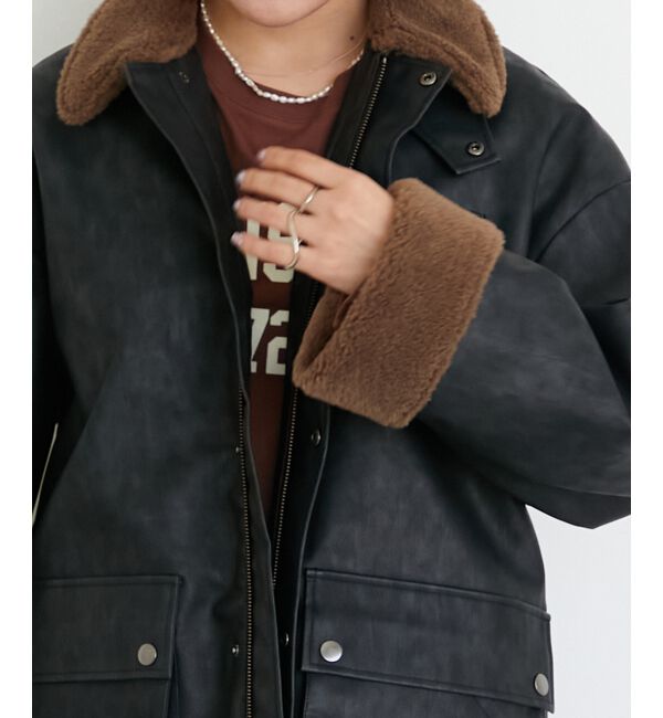  「《WEB限定アイテム》ヴィンテージライクボアカラーブルゾン」|ブルゾン・スタジャン|