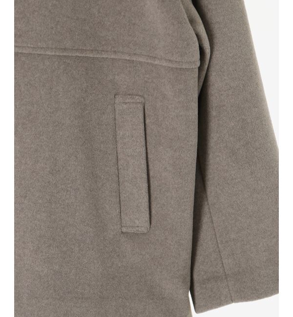  「ニットビーバーノーカラーミドルコート」|ノーカラーコート|