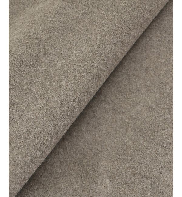  「ニットビーバーノーカラーミドルコート」|ノーカラーコート|