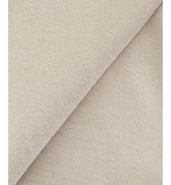  「ニットビーバーノーカラーミドルコート」|ノーカラーコート|