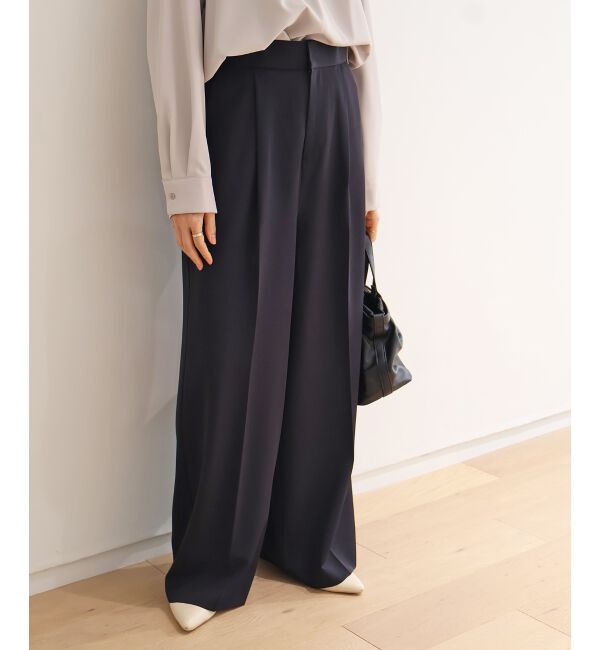  「フルダルタックストレートパンツ」|その他|ネイビー