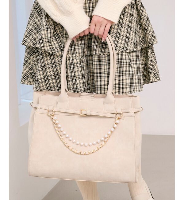  「パールチェーン2WAYトートバッグ」|トートバッグ|