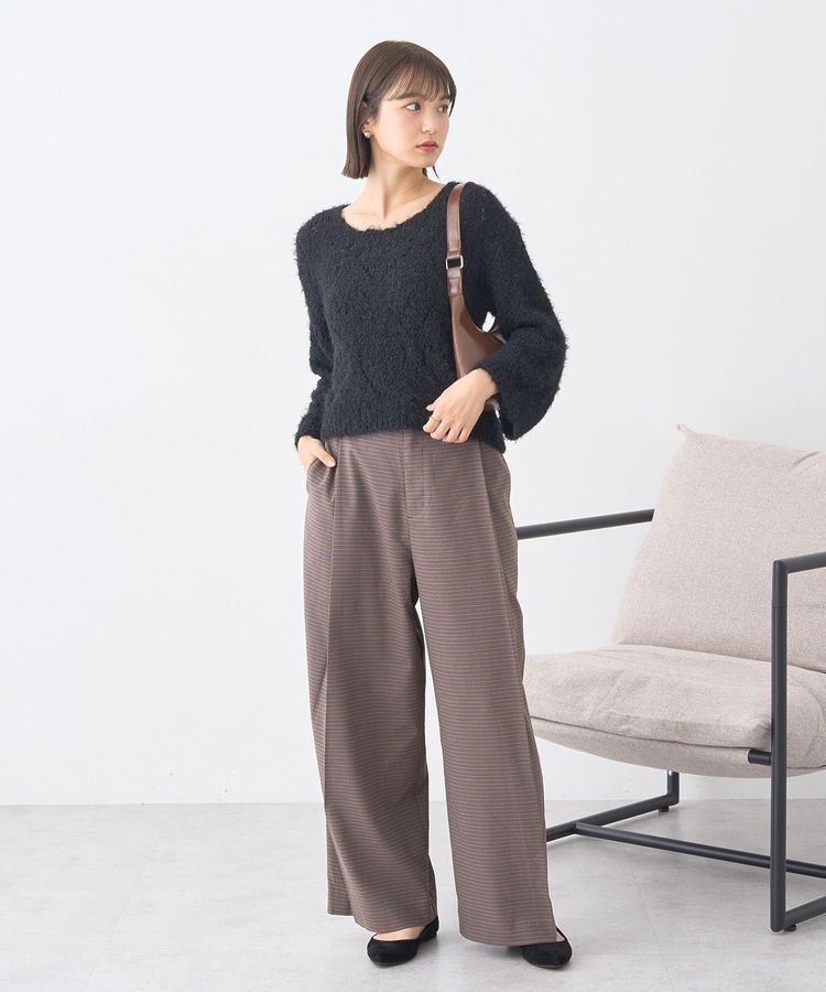 earth music&ecology「シャギーミックス透かしハート柄ニット」|ニット・セーター|