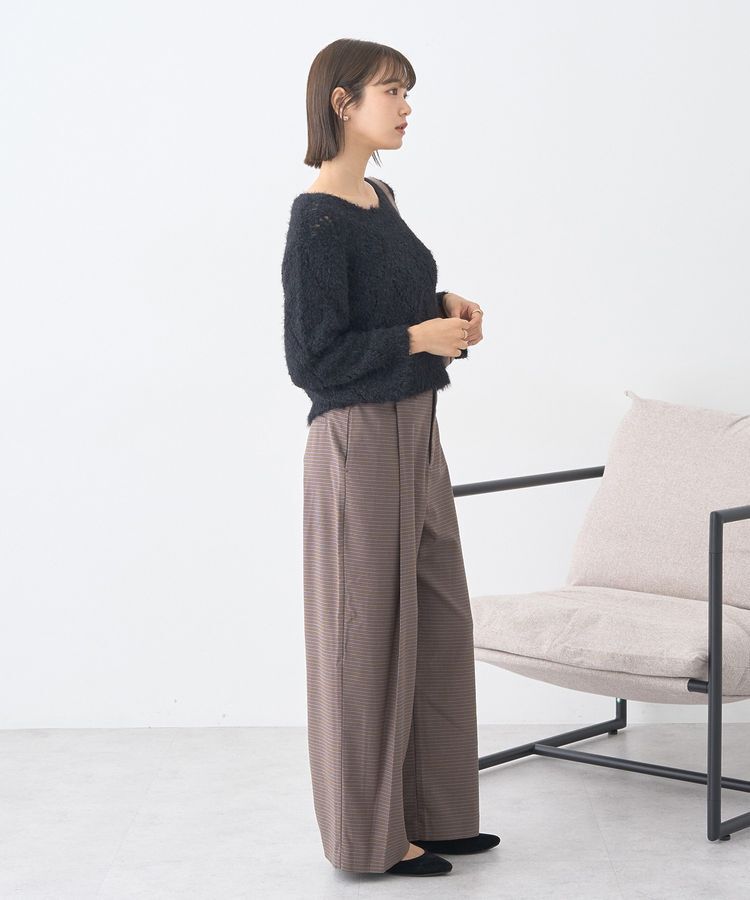 earth music&ecology「シャギーミックス透かしハート柄ニット」|ニット・セーター|