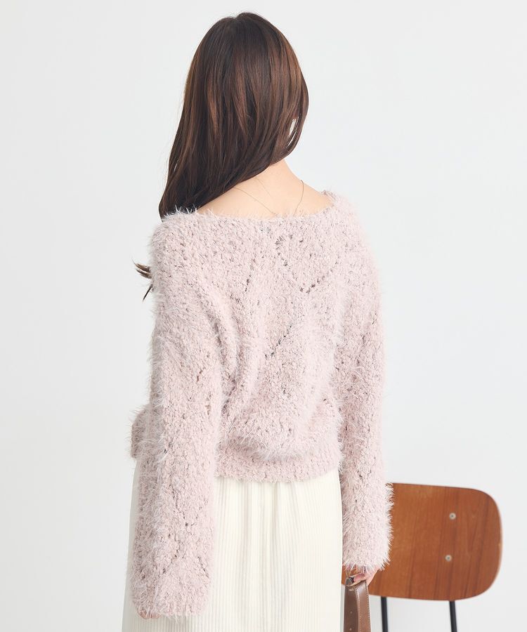 earth music&ecology「シャギーミックス透かしハート柄ニット」|ニット・セーター|