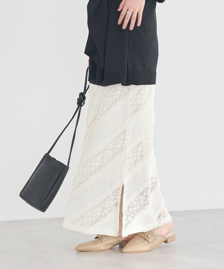 earth music&ecology「総レースナロースカート」|スカート|