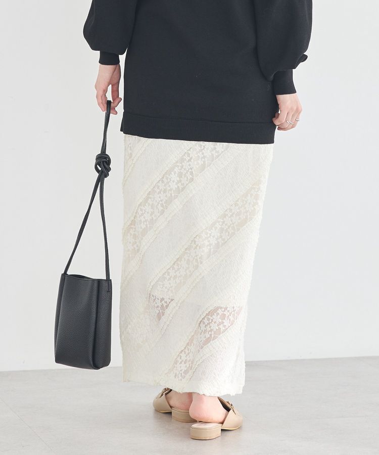 earth music&ecology「総レースナロースカート」|スカート|