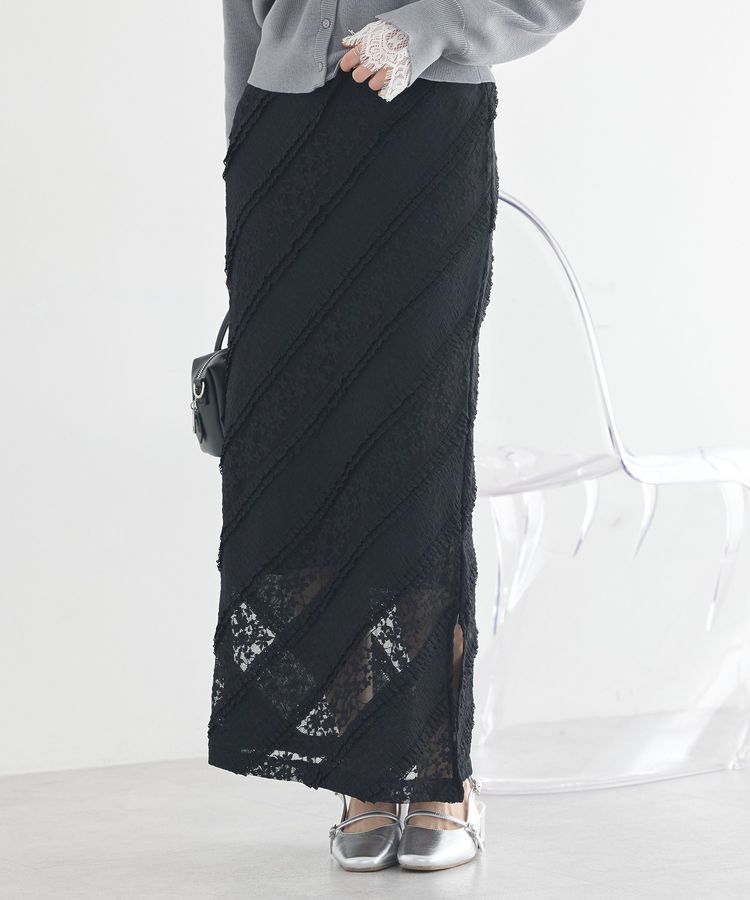 earth music&ecology「総レースナロースカート」|スカート|