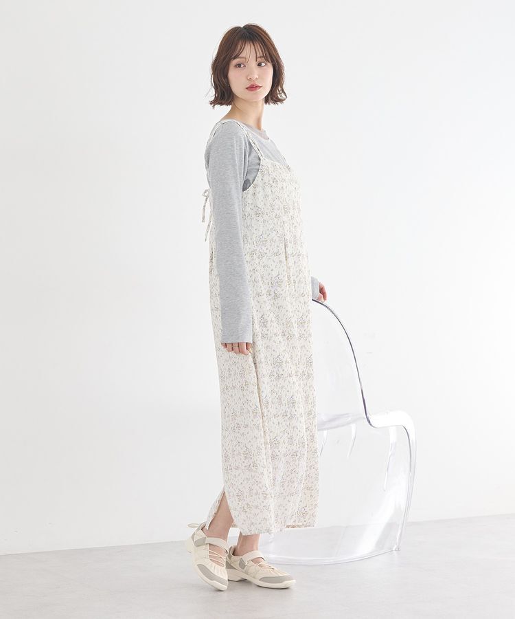 earth music&ecology「フラワーバッククロスキャミワンピース」|ワンピース|