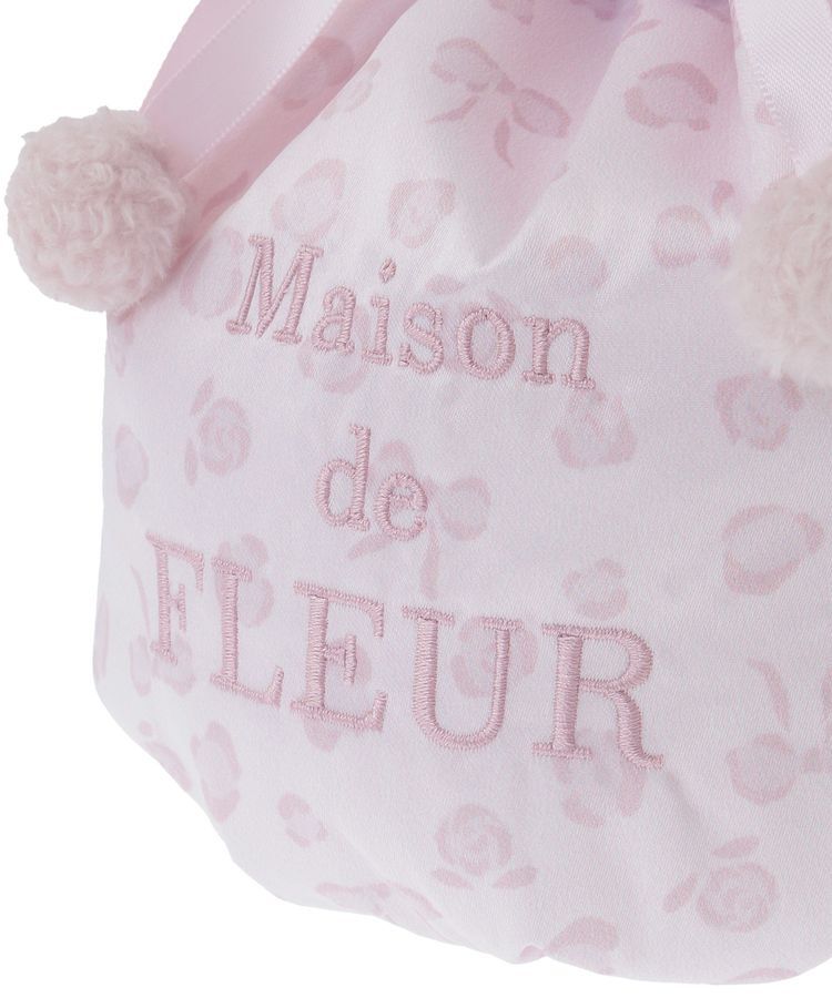 Maison de FLEUR「リボンレオパード巾着ポーチ」|ポーチ|