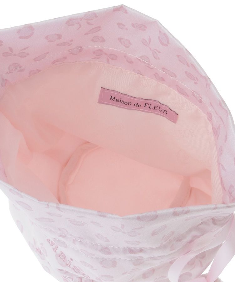 Maison de FLEUR「リボンレオパード巾着ポーチ」|ポーチ|