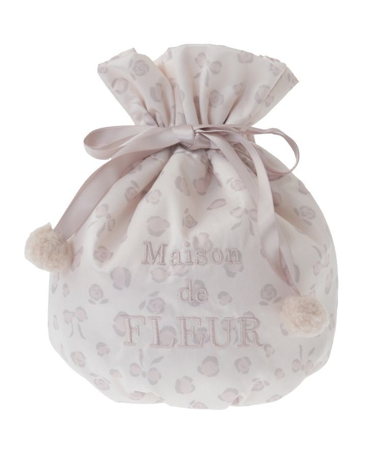 Maison de FLEUR「リボンレオパード巾着ポーチ」|ポーチ|