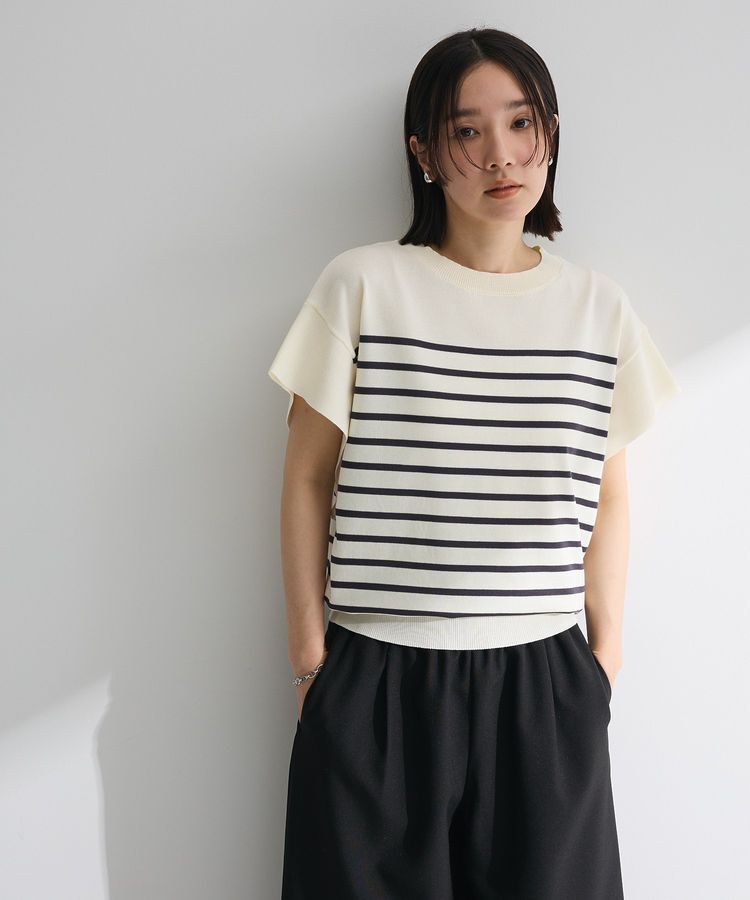 Green Parks「袖フレアフレンチスリーブニットプルオーバー」|ニット・セーター|