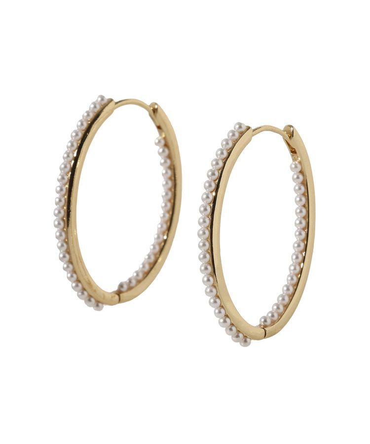 Green Parks「パールラインワンタッチピアス」|ピアス|Gold