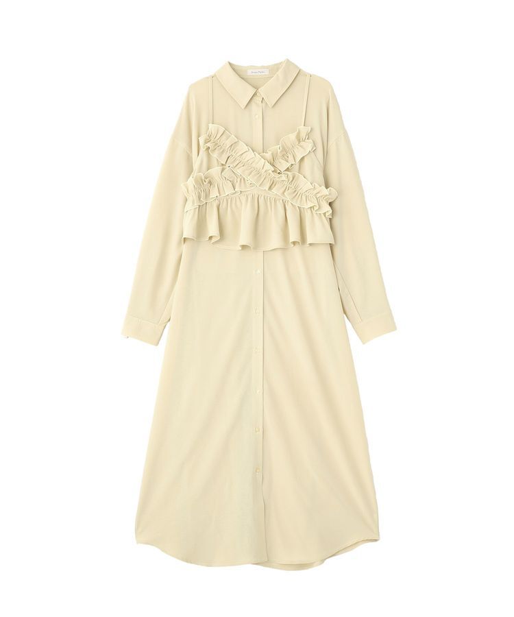 Green Parks「SET2点フリルビスチェ＋シャツワンピース」|ワンピース|