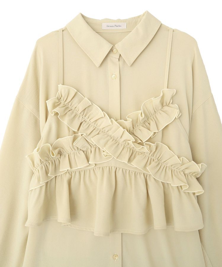 Green Parks「SET2点フリルビスチェ＋シャツワンピース」|ワンピース|