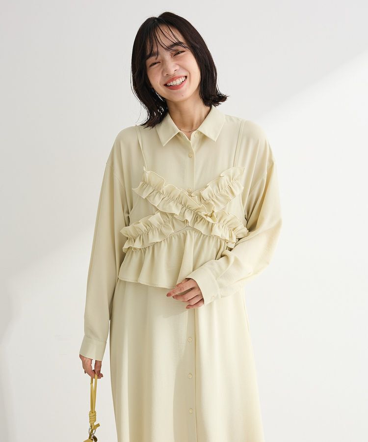 Green Parks「SET2点フリルビスチェ＋シャツワンピース」|ワンピース|