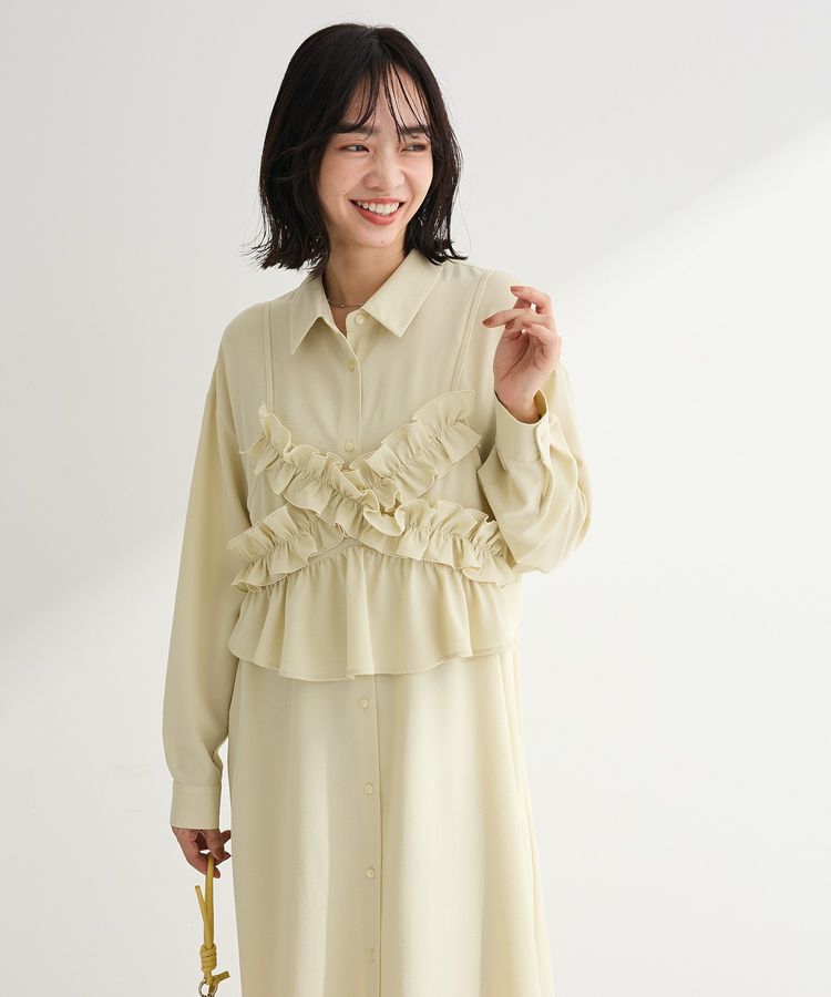 Green Parks「SET2点フリルビスチェ＋シャツワンピース」|ワンピース|