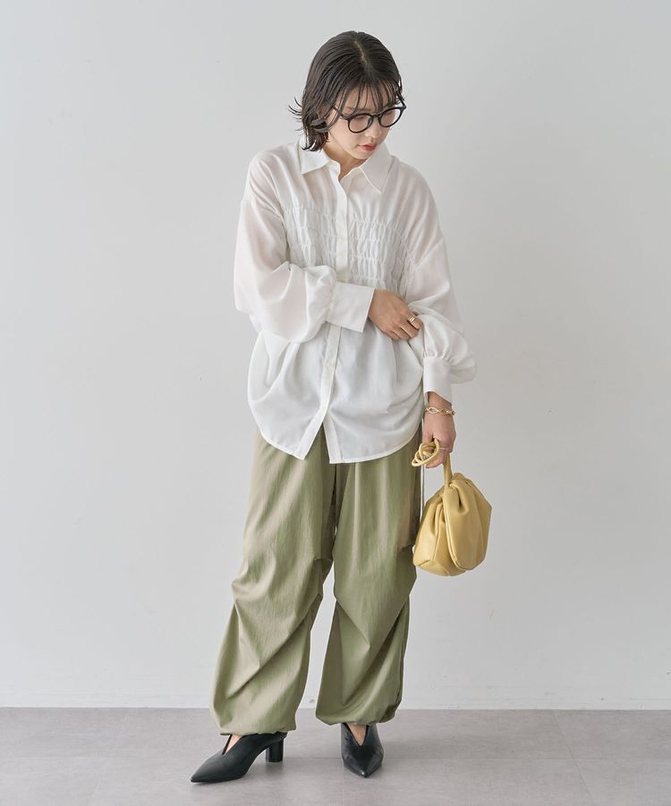 Green Parks「表面感サテンタックパンツ」|その他|