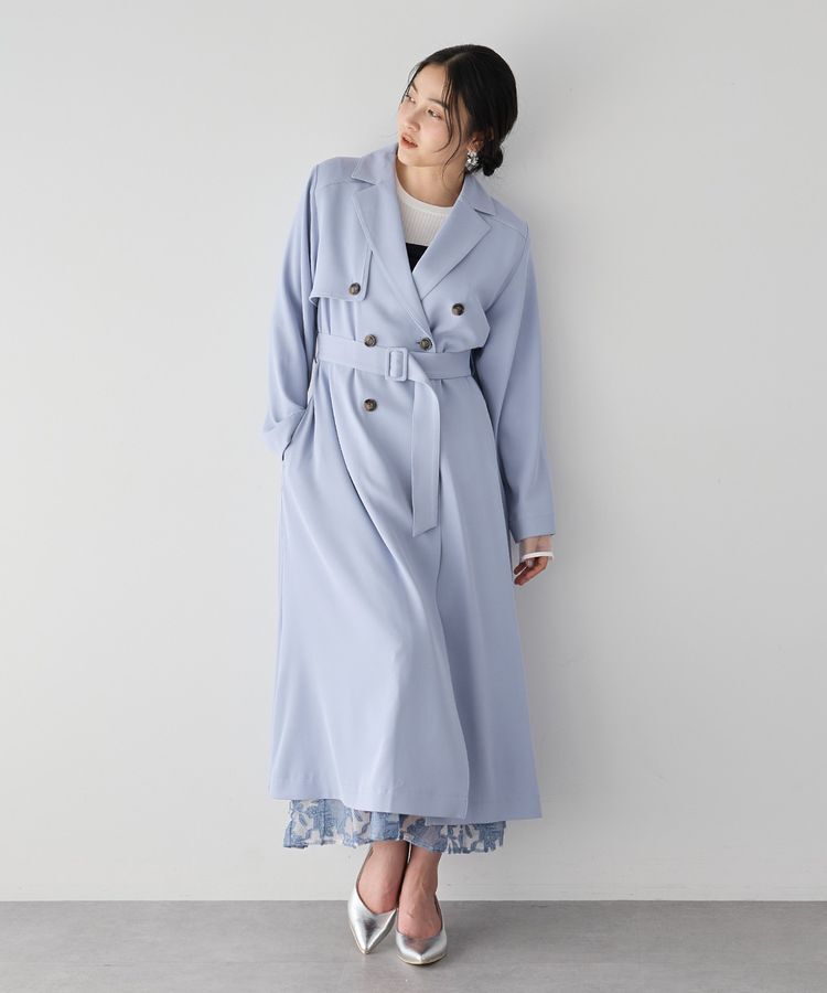 YECCA VECCA「【UVカット/花粉ガード】素材MIXトレンチコート」|トレンチコート|Light Blue