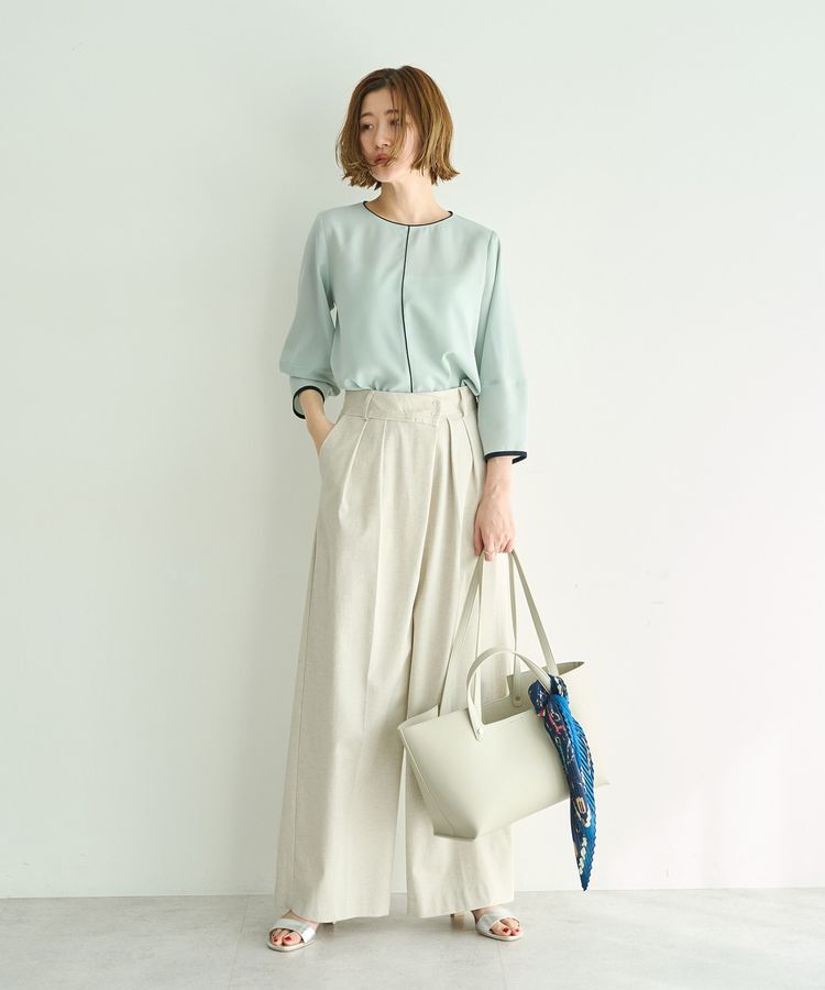 YECCA VECCA「【cache cache】ポーチ付き横長2wayトート」|トートバッグ|