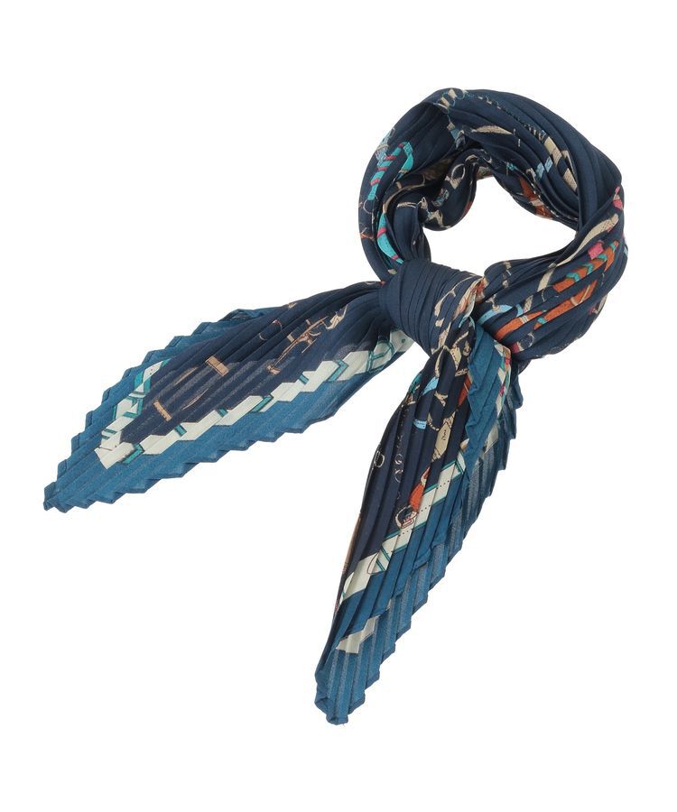 YECCA VECCA「ビットプリントプリーツスカーフ」|バンダナ・スカーフ|