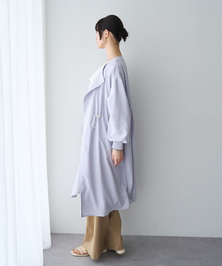 YECCA VECCA「ノーカラーラペルロングコート」|ノーカラーコート|