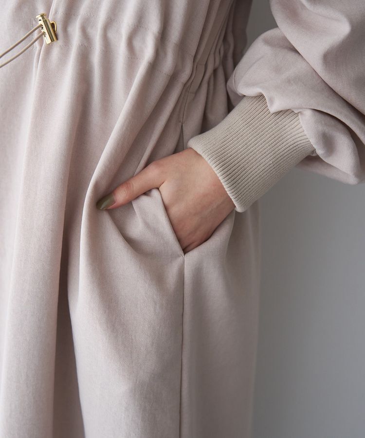 YECCA VECCA「ノーカラーラペルロングコート」|ノーカラーコート|