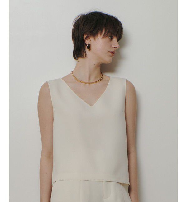 allureville「ダブルクロスショートＶネックプルオーバー」|シャツ・ブラウス|