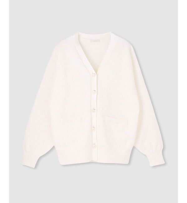 allureville「コットンインレードルマンスリーブ カーデ」|カーディガン|オフホワイト