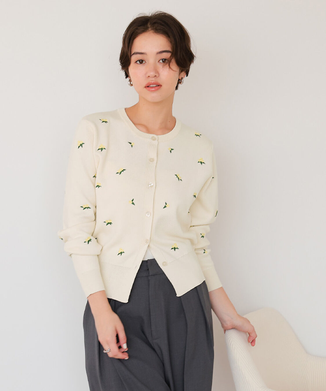 titivate「フラワー刺繍カーディガン」|カーディガン|