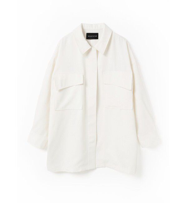 mizuiro ind「mizuiro ind ワークワイドシャツジャケット」|テーラードジャケット|オフホワイト
