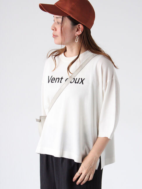 Lugnoncure「麻タッチロゴアソートシアーニット」|ニット・セーター|オフホワイト