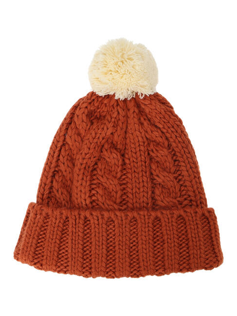 Samansa Mos2 Lagom「配色ポンポンニット帽」|その他|レッド