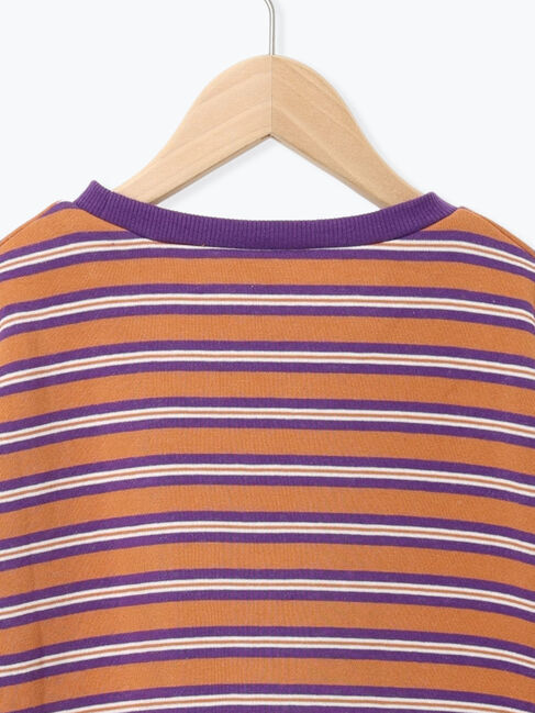 Samansa Mos2 Lagom「マルチボーダー裏起毛トレーナー」|Tシャツ・カットソー|