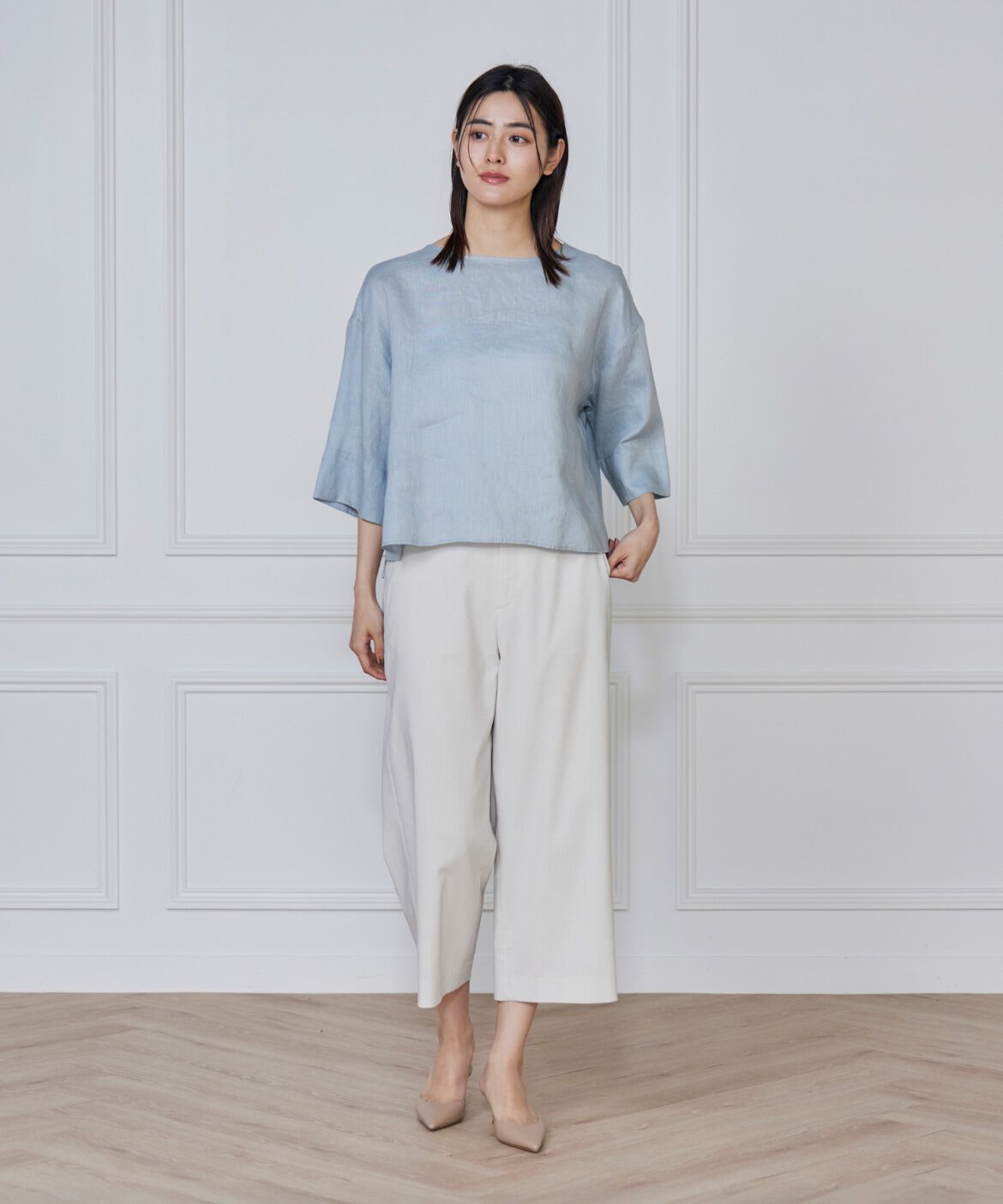 7-IDconcept.「リネン混ワイドクロップトパンツ」|その他|